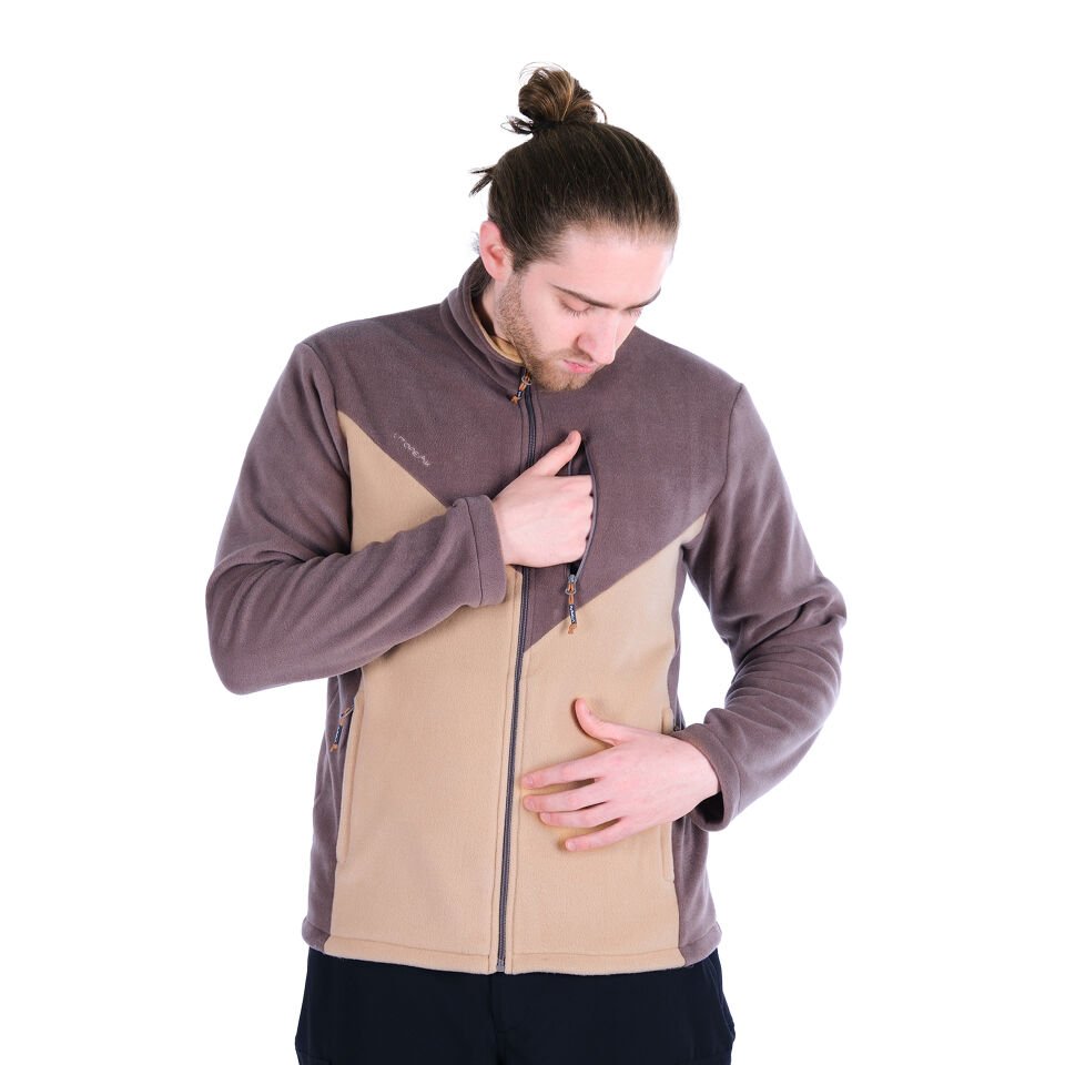 Utopeak K2 Tam Fermuar Erkek Polar Kahve-Camel