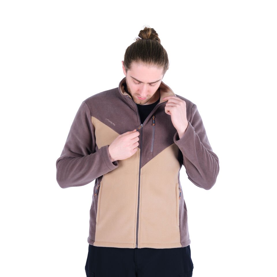 Utopeak K2 Tam Fermuar Erkek Polar Kahve-Camel