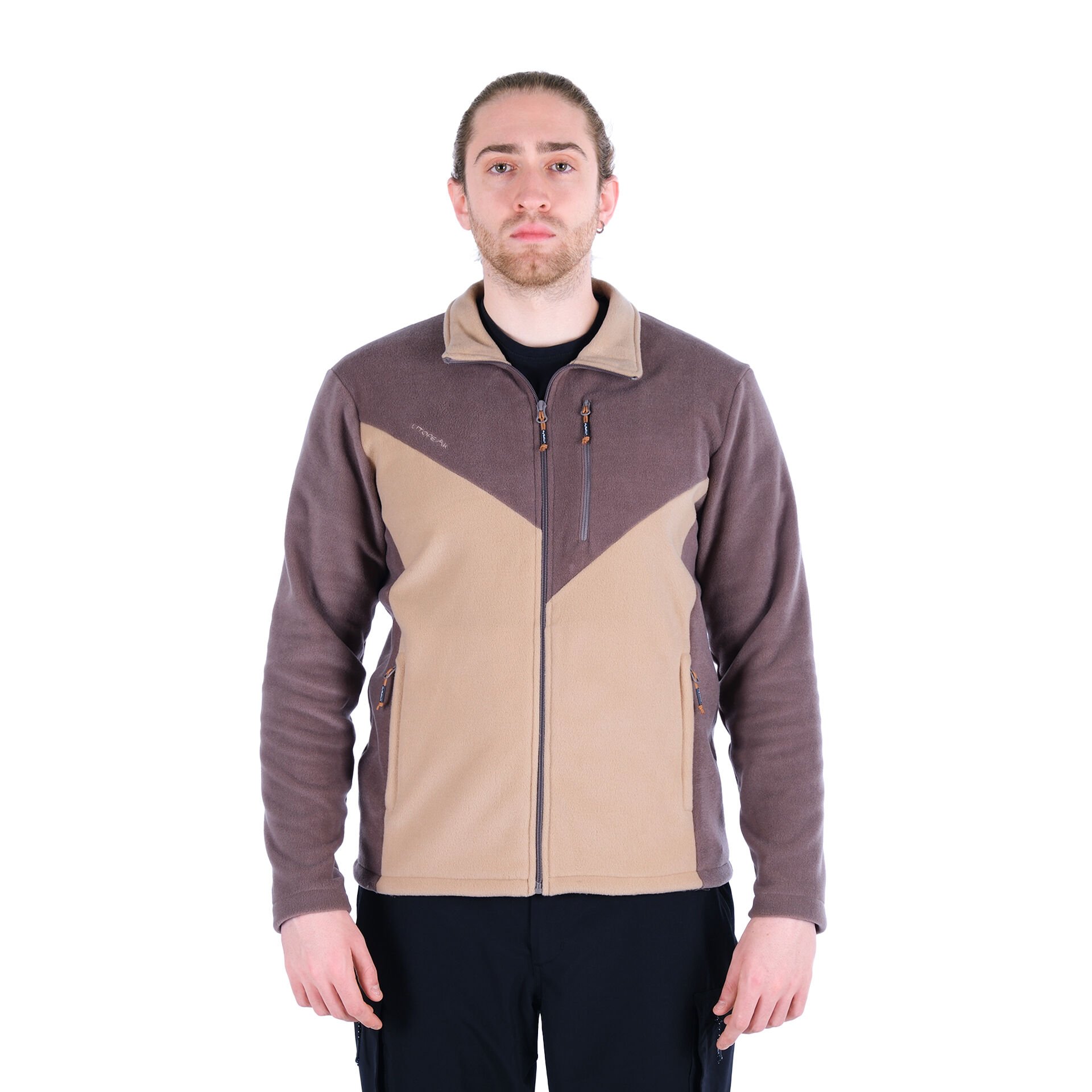 Utopeak K2 Tam Fermuar Erkek Polar Kahve-Camel