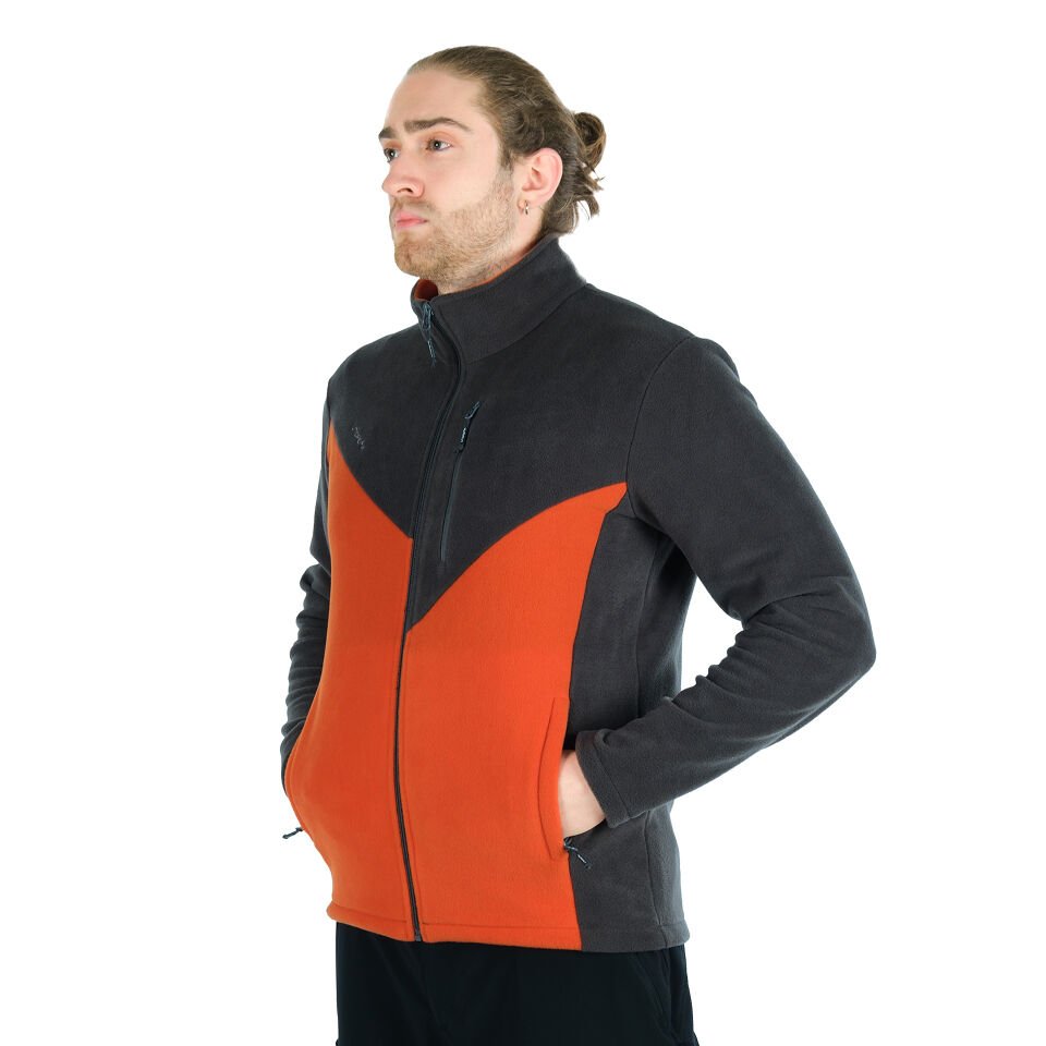 Utopeak K2 Tam Fermuar Erkek Polar Antrasit-Turunc