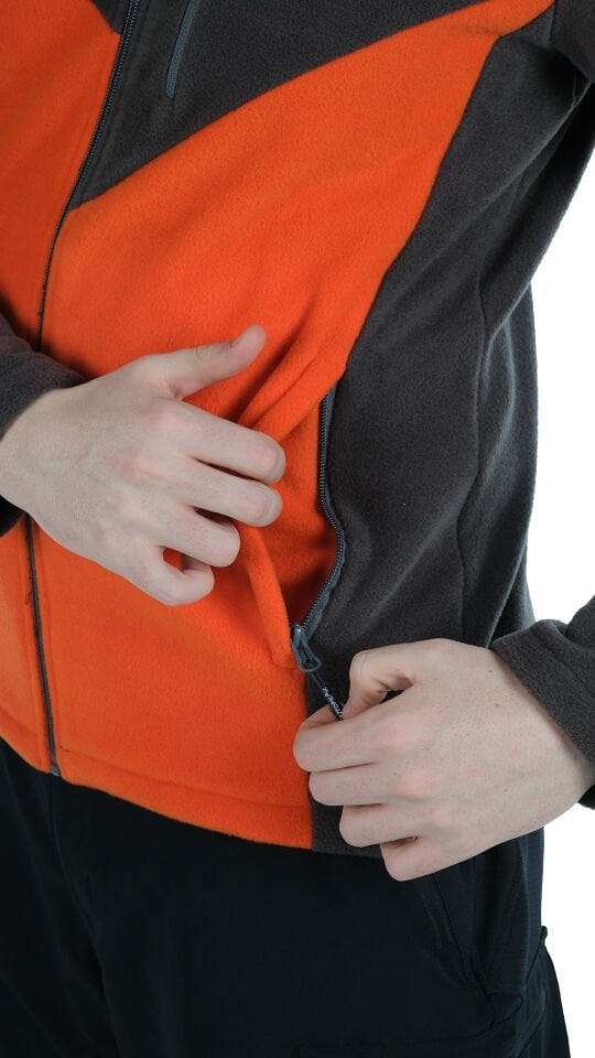 Utopeak K2 Tam Fermuar Erkek Polar Antrasit-Turunc