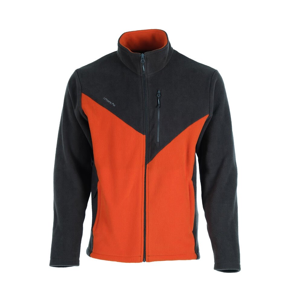 Utopeak K2 Tam Fermuar Erkek Polar Antrasit-Turunc