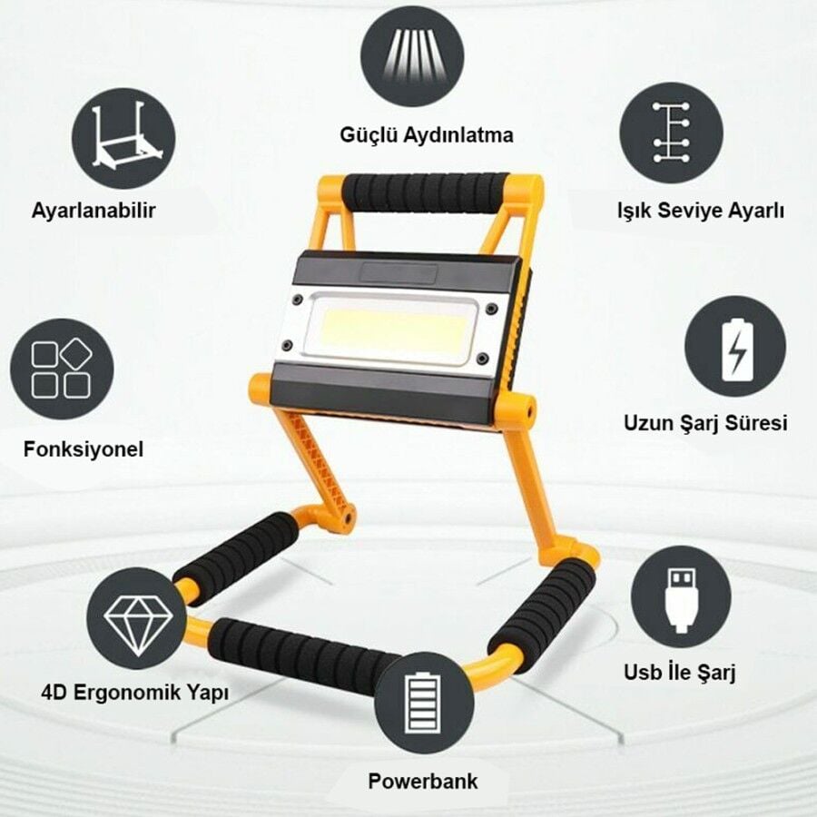 Watton Şarjlı 20 W Led Işık Projektör